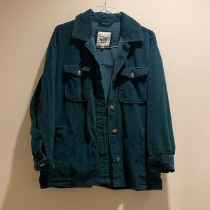 Aerie teal corduroy shacket
